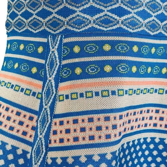 Gold Label WOW Couture Strapless Fit Flare Geometric Knit Dress Sz S - Picture 5 of 12